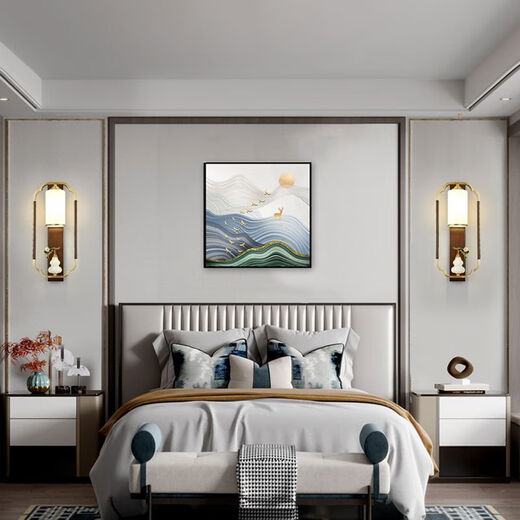 Yaotian Modern New Chinese Style Wall Lamp Full Spectrum Black Walnut Jade Lamp Living Room Rechargeable Wiring-Free Model 1001-Hour Left