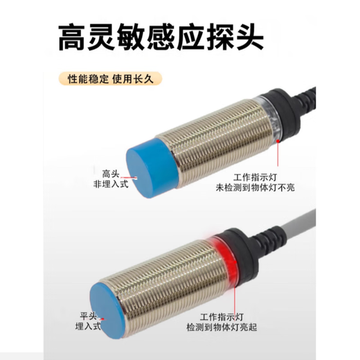 Qianqimeng M8M12 analog 220v long-distance inductive proximity switch sensor two-wire three-wire NPN normally open and normally closed conventional distance M12 DC 2-wire