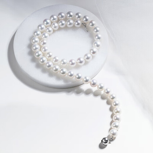 Tahitian freshwater pearl necklace 925 silver buckle 8-9mm nearly round pearl bead chain clavicle chain gift for mother and lover