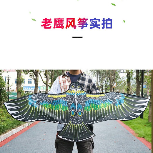 Sound en direct Eagle Kite Enfants adultes Weifang Kite Super Large Breeze Easy Fly Kite Reel Outdoor Parent-Child Boy and Girl 1,8 mètres Eagle Kite + 300 mètres Wael Wheel