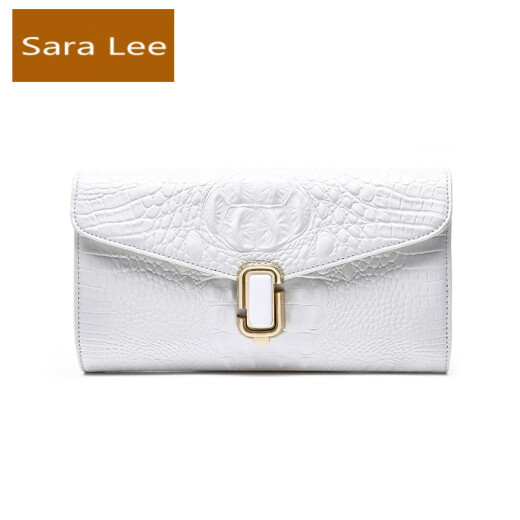 SaraLee brand mother gift clutch bag 2020 new women's bag cowhide clutch bag women's fashion hand bag one-shoulder cross-body small bag snow mountain white
