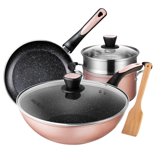 ASD ASD pot set non-stick wok frying pan soup pot with steamer set pot open flame magnetic flux pot set