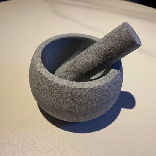 Chinuo household stone mortar garlic mortar medicine mortar natural bluestone garlic masher garlic press garlic jar food supplement grinding stone frosted 03 small size 10 points 5*10 points 5*6