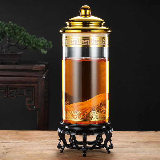 Enyi large diameter wine bottle with faucet thickened sealed glass wine jar medicinal wine jar 150Jin Jin equals 0.5kg + base