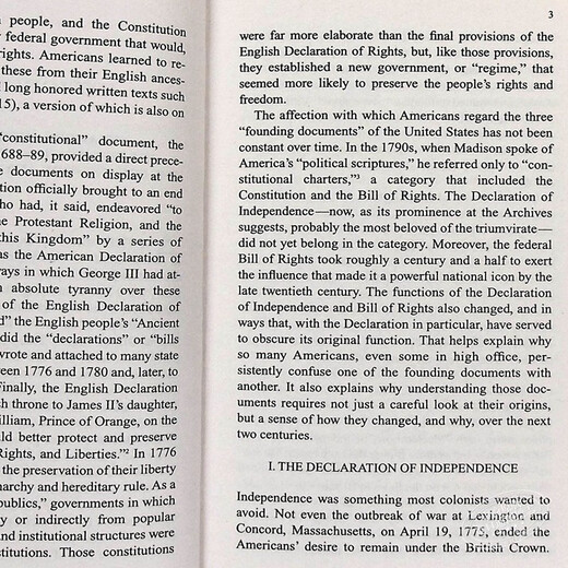 独立宣言与美国宪法 英文原版  The Declaration of Independence