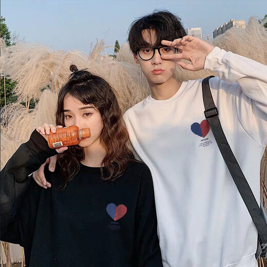 One Inch Acacia Two-piece Couple's Autumn and Winter Sweater Men's Velvet Suit New Trendy Loose Student Versatile Jacket Female White + Male White Female S + Male S