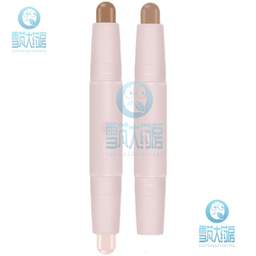 Other brands of silkworm pen double-headed brightening double-headed high-gloss contour stick all-in-one nose shadow matte pearlescent face lift 02# natural color matte white_warm brown
