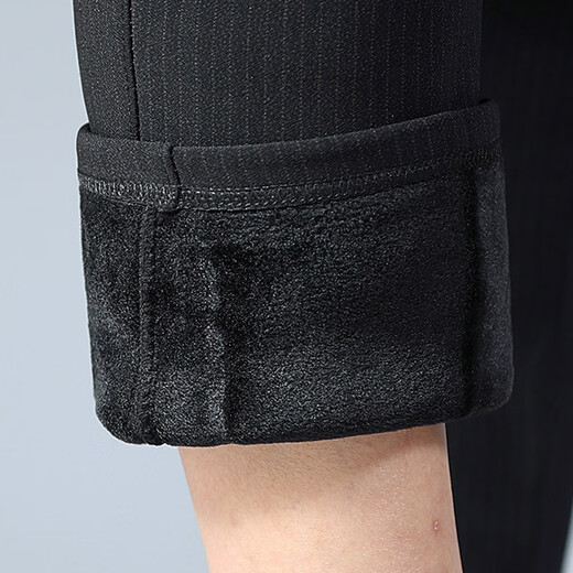 Wanhe autumn and winter clothing, middle-aged and elderly women's pants, mother's striped velvet pants, winter thickened cotton pants, high waist, large size outer wear warm pants