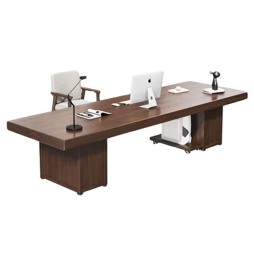New Chinese style office solid wood boss desk desk and chair combination simple president desk light luxury home desk modern standard pure solid wood single table 160cm