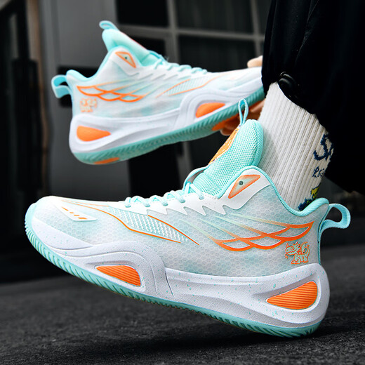 
Huilirui cut-off 2025 new mid-large children's shoes basketball shoes high top mesh breathable summer children's sneakers 880 moonlight 40