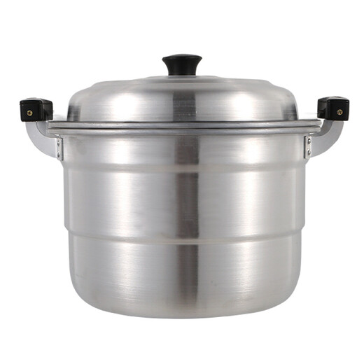 Yuniao extra thick double-layer aluminum steamer household old-fashioned large aluminum pot thickened large capacity soup pot commercial large Lu pot water boiler 32CM extra thick polished aluminum pot + 2 steaming sheets 32cm