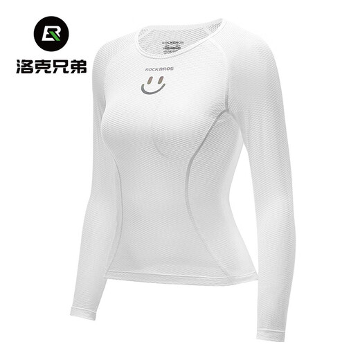 ROCKBROS sweatshirt women's quick-drying breathable long-sleeved top bottoming mountain road cycling jersey summer white M /L