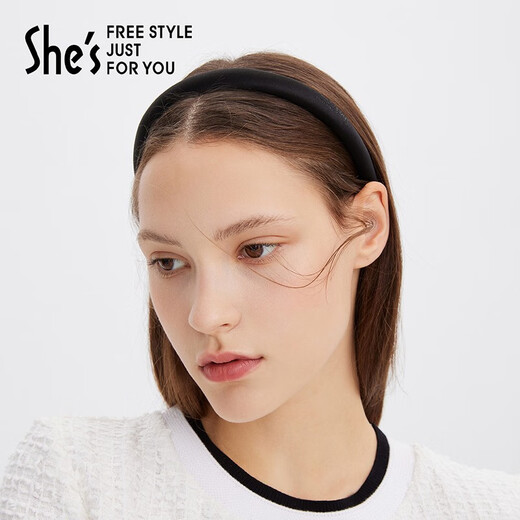 She s Akiko dopamine simulated silk satin hair hoop hair clip hair press headband hair accessories birthday gift for girlfriend black G0