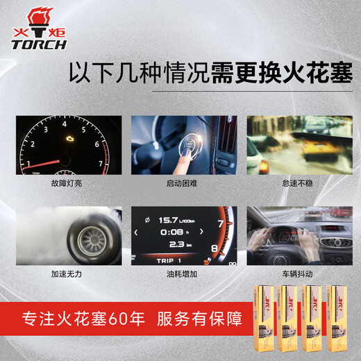 Torch-targeted double iridium spark plug E6173 single-pin Mercedes-Benz smart