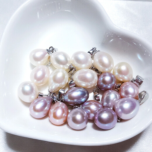 Nufeng S925 silver necklace freshwater pearl pendant single pendant without chain clavicle simple temperament for women purple 8-8.5mm (single pendant)