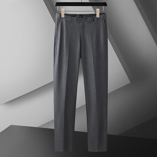 Fat man suit suit for men plus size men's fat man suit plus fat plus size groom wedding dress pinstripe business suit gray 3XL (180-200Jin Jin equals 0.5 kg)