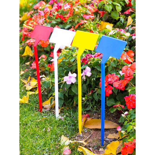 Ground label, plant label, gardening label, slanted ground label, flower label, 300 pieces, 27cm surface floor label, blue