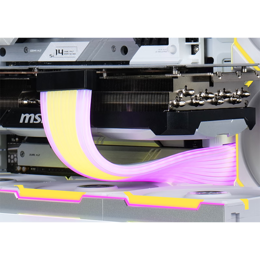 LIANLI Lianli Strimer Yicai neon color line fourth generation wireless version graphics card extension cable 12+4-Pin widened version power extension cable RGB cable