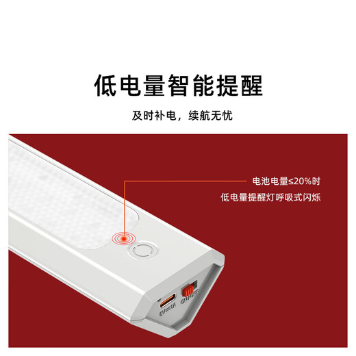 Yaou Magnetic Wall Lamp Student Dormitory Bedroom Desktop Bedside Wireless Type-C Charging Plug-In Dimming Long Life Night Light White Touch Model 1800mAh (3 Pack)