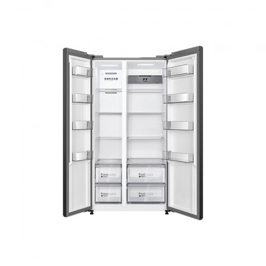 Midea/Midea BCD-607WKPZM(E) double-door large-capacity family air-cooled frost-free refrigerator official flag tail goods BCD-601WKPZM(E) Morandi gray