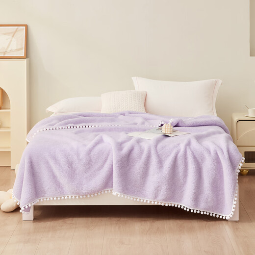 Luolai Home Textile Blanket Thick Flannel Blanket Office Home Nap Air Conditioning Blanket Class A Super Soft Marshmallow Dodo Fleece Blanket Purple 180*200cm
