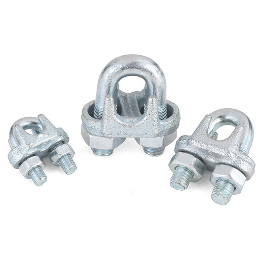 Jinggong national standard galvanized steel wire rope chuck buckle chuck chuck lock U-shaped chuck fixed joint wire rope chuck 8mm (suitable for 8mm steel wire rope) 5 pcs