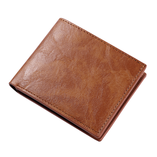 Maiweini Herren Brieftaschengeschäft Kurzer Stil junger Student Cowide Clip Praktisches Geburtstagsgeschenk für Freund zu Ehemann zu Vater hell Brown