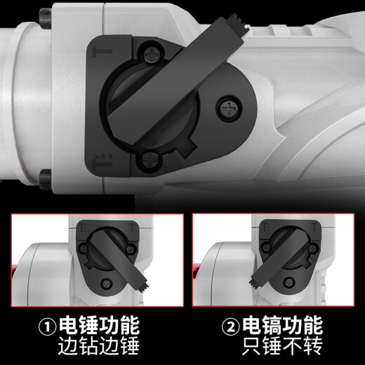 Ganchun Electric Hammer Impact Drill Practical Electric Hammer and Pickaxe Dual-Purpose Industrial Grade Professional High-Power Household Electric Drill Hammer and Pickaxe Dual-Purpose Industrial Grade Electric Hammer Concrete Hardware Power Tool Combination [Upgraded All-Purpose Package] Black Diamond Industrial Electric Hammer + U-shaped Chisel*, 1 stick