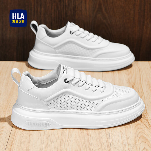 海澜之家男鞋秋冬2025新款经典板鞋男小白鞋增高男士运动休闲鞋透气鞋子男 白色 41 【运动码】