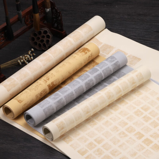 Batik rubbings, rice paper, half-cooked national exhibition works in regular script, paper tapes, brush calligraphy competition, graph paper, four feet apart, 7cm (68 grids), deep antique (5 sheets/pack)