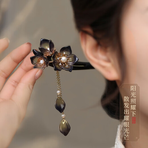 Phoenix Nirvana hairpin, new Chinese style sandalwood hairpin, ancient style tassel step shake hairpin, high-end hair accessories, national style headwear, birthday gift for women