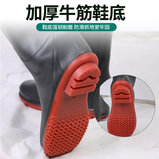 Bear fire waders, half-length waders, waterproof fish pants, rain pants, one-piece men's waist-high waterproof clothing, water boots, leather crotch trousers, waders, fishing suits, fish pond catching sea pants, fishing pants, fishing suits, thickened 85 silk military green (with insoles + leather + glue) 42
