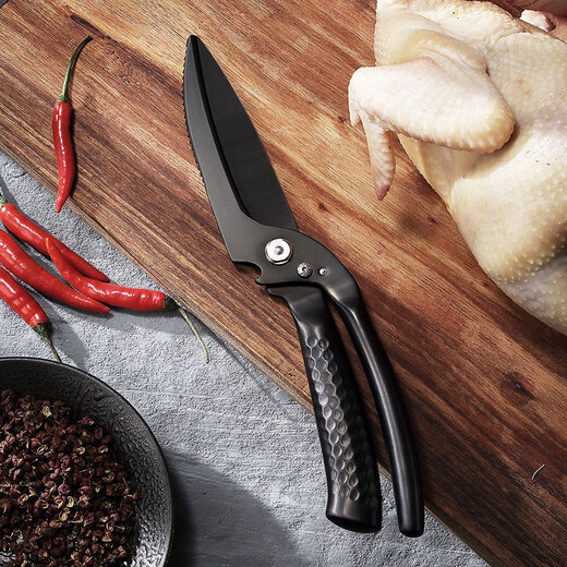 Japan's Sanhonsheng kitchen scissors, household powerful chicken bone scissors, stainless steel fish-killing scissors, bone-cutting Japanese-style multi-functional scissors, removable chicken bone scissors, all-steel titanium-plated