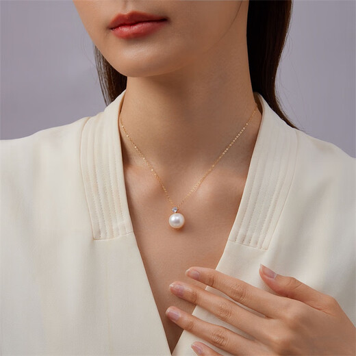 Queen of Pearls 11-12mm Freshwater Pearl Pendant Necklace Fashion Commuting Style Birthday Gift for Women