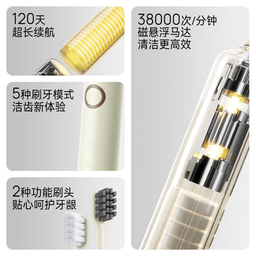 Lebooo electric toothbrush with soft bristles, gum protection, long battery life, 120 days, electric toothbrush for couples, birthday gift for boyfriend/girlfriend, 4 brush heads, light purple New Year gift