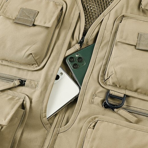 LeiouCao Photography Fishing Vest Customized LOGO Printed Waistcoat Multi-Pocket Work Clothes Advertising Activity Volunteer Vest Black 2XL