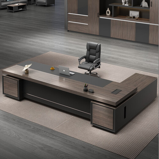 Tiju Light Luxury Boss Desk Office Desk and Chair Combination Simple Modern President Desk Executive Desk Supervisor Leader Computer Desk 2.2 Meter Boss Desk (Including Side Cabinets) High Quality