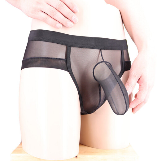 Confidential delivery sexy underwear men's thong men's underwear sexy fully transparent T-pants passion white one-size-fits-all bullet egg separated pants shorts briefs
