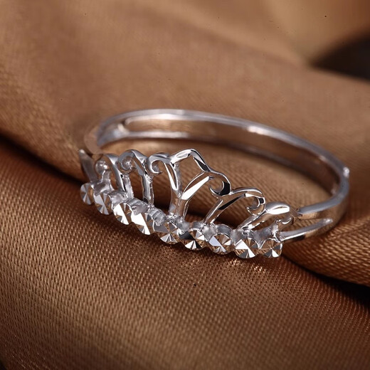 Pt.Charm Goddess Gift PT950 Platinum Ring Women's Exquisite Fashion Crown Ring for Girlfriend and Lover Proposal Ring in Stock 2.6-2.7 Grams