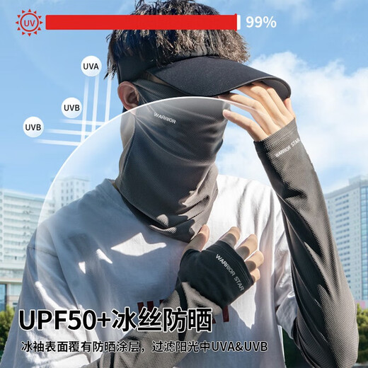 Pull back ice sleeves for men and women in summer loose ice silk cool sun protection arm sleeves for driving, fishing and cycling arm sleeves, dark gray mask, one size fits all