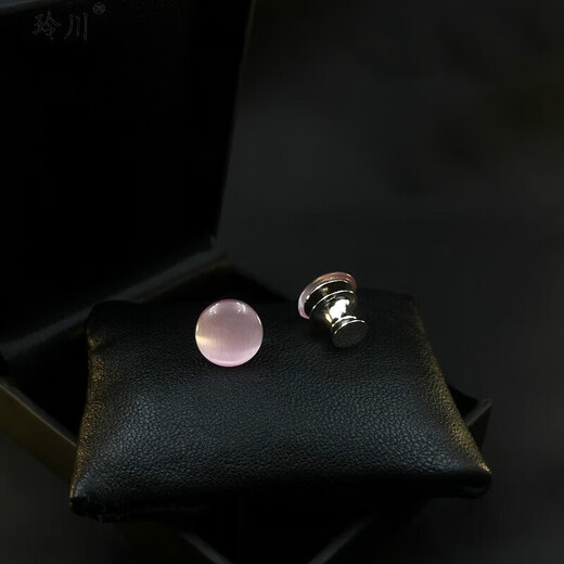 Lingchuan cat's eye stone clothes-fixing pins mini anti-exposure small brooch dress accessories invisible buckle pins pink pair