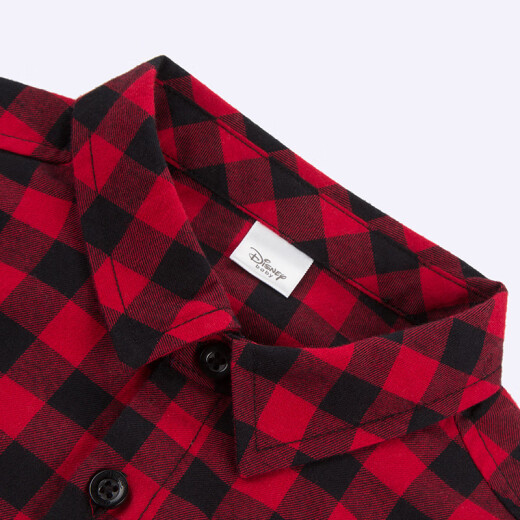 Disney Disney Boys Children's Clothing Children's Woven Flannel Long-Sleeved Plaid Shirt Comfortable Cotton Handsome Top 2020 Autumn and Winter DB031FE03 Red and Black Plaid 110cm