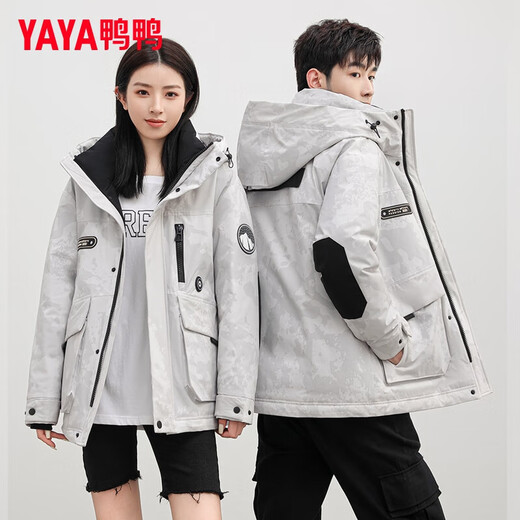 YAYA (YAYA) Wang Yibos Daunenjacke im gleichen Stil für Männer und Frauen, warme Arbeitskleidung für Paare mit Kapuze, kurze Sturmjacke für Männer