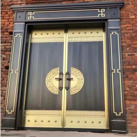 维诺亚钢门304镀钢豪华中式农村别墅庭院自建房堂屋双开四开大门 钢铜材质0.8厚度 色卡