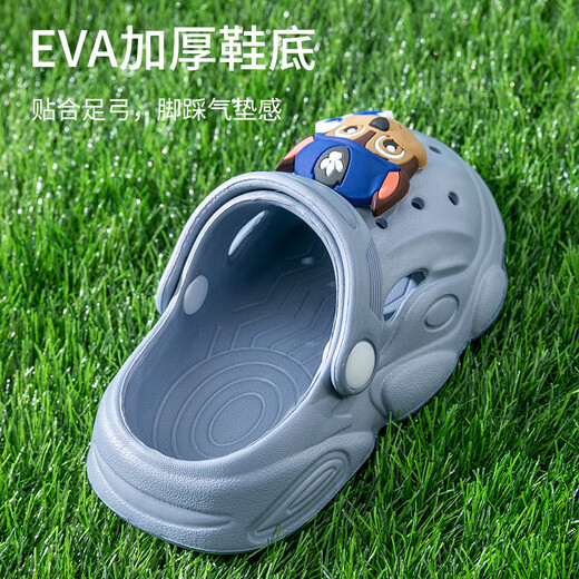 Miaoyoutong's new summer EVA parent-child non-slip cartoon children's clog shoes and slippers for girls at home indoor and outdoor boys' sandals PW4085 Paw Patrol/Blue Single Layer EVA 17 (24-25 yards) Inner length 17cm