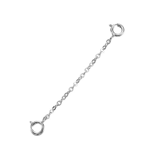 Zuoou S925 silver necklace extension chain tail chain lengthened hand chain adjustment buckle chain double-ended lobster buckle head diy accessories c style extension chain 8cm (white gold)