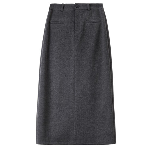 Shandubila winter temperament commuter skirt with slit hem straight skirt modern slimming mid-length skirt
