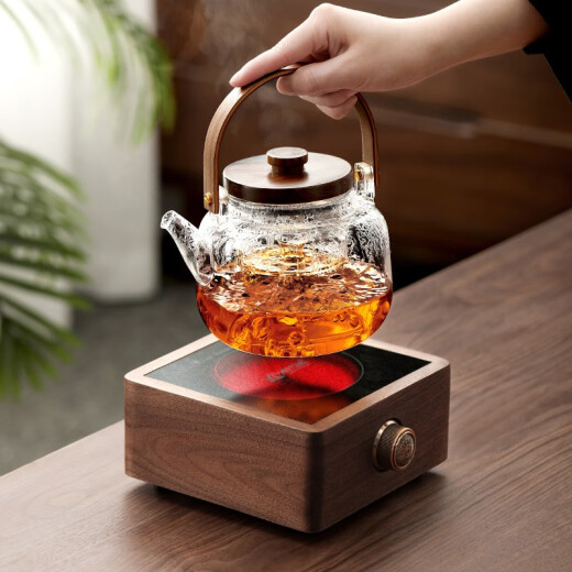 Shangyanfang walnut electric ceramic stove teapot glass kettle white tea stove teapot electric tea stove high-end 1L8 (high power 1300W) generous stove + (flat light) moon cage lifting beam kettle 801mL (inclusive) - 900mL (inclusive)