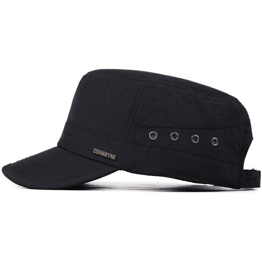 Desina thin hat men's quick-drying all-season outdoor casual hiking hat for middle-aged and elderly people, peaked hat, running flat hat, black, one size fits all, adjustable (55-60cm)