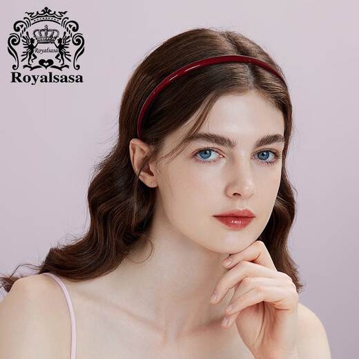 Royal sasa royal sasa ultra-fine solid color hairband with toothed hair accessories Korean headband face wash broken hair clip simple versatile headwear red RE